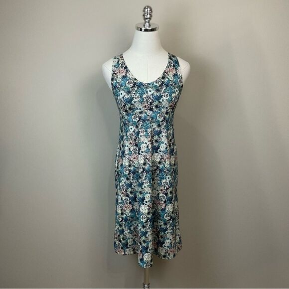Patagonia Magnolia Spring Dress in Furnai Floral Neo Navy Sz S Sleeveless Knit - Picture 3 of 11